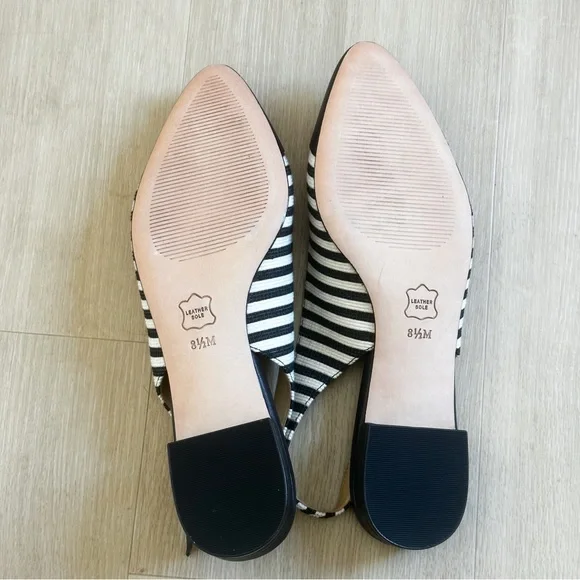 Talbots Black and White Striped Slingback Flats - Picture 5 of 5